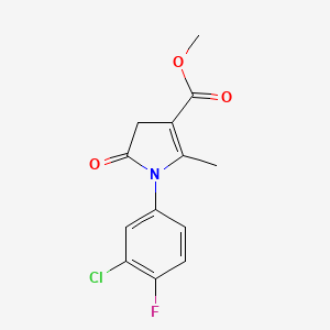methyl 1-(3-chloro-4-fluorophenyl)-2-methyl-5-oxo-4,5-dihydro-1H-pyrrole-3-carboxylate