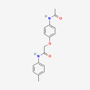 molecular formula C17H18N2O3 B5730092 2-[4-(acetylamino)phenoxy]-N-(4-methylphenyl)acetamide 