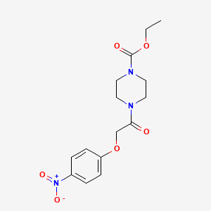 molecular formula C15H19N3O6 B5730107 ethyl 4-[(4-nitrophenoxy)acetyl]-1-piperazinecarboxylate 