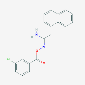 molecular formula C19H15ClN2O2 B5730135 N'-[(3-chlorobenzoyl)oxy]-2-(1-naphthyl)ethanimidamide 