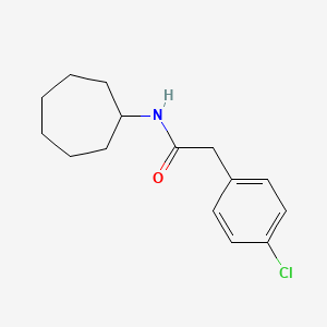 molecular formula C15H20ClNO B5730144 2-(4-chlorophenyl)-N-cycloheptylacetamide 