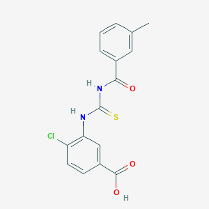 molecular formula C16H13ClN2O3S B5730147 4-chloro-3-({[(3-methylbenzoyl)amino]carbonothioyl}amino)benzoic acid 