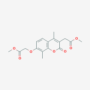 molecular formula C17H18O7 B5730162 methyl [7-(2-methoxy-2-oxoethoxy)-4,8-dimethyl-2-oxo-2H-chromen-3-yl]acetate 