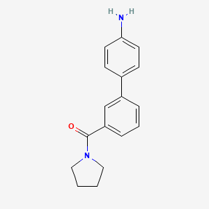 molecular formula C17H18N2O B573017 (4'-Amino-[1,1'-biphenyl]-3-yl)(pyrrolidin-1-yl)methanone CAS No. 1335041-66-1