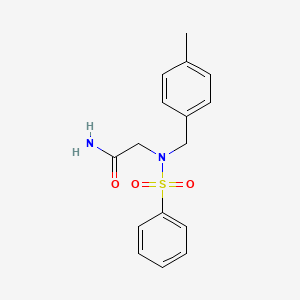 molecular formula C16H18N2O3S B5730187 N~2~-(4-methylbenzyl)-N~2~-(phenylsulfonyl)glycinamide 