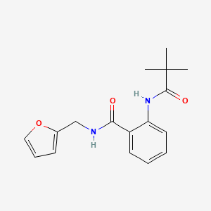 molecular formula C17H20N2O3 B5730195 2-[(2,2-dimethylpropanoyl)amino]-N-(2-furylmethyl)benzamide 