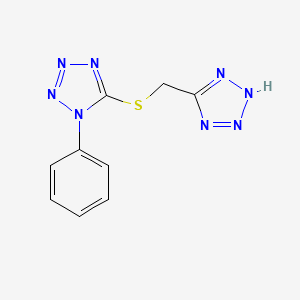 molecular formula C9H8N8S B5730207 1-phenyl-5-[(1H-tetrazol-5-ylmethyl)thio]-1H-tetrazole 