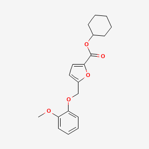 molecular formula C19H22O5 B5730215 cyclohexyl 5-[(2-methoxyphenoxy)methyl]-2-furoate 