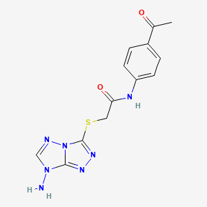 molecular formula C13H13N7O2S B5730261 N-(4-acetylphenyl)-2-[(7-amino-7H-[1,2,4]triazolo[4,3-b][1,2,4]triazol-3-yl)thio]acetamide 