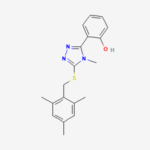 molecular formula C19H21N3OS B5730266 2-{5-[(mesitylmethyl)thio]-4-methyl-4H-1,2,4-triazol-3-yl}phenol 