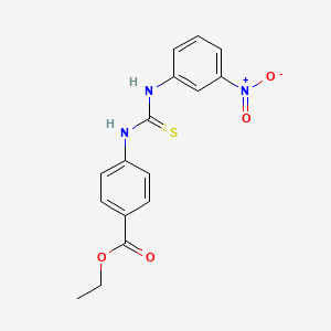 molecular formula C16H15N3O4S B5730285 ethyl 4-({[(3-nitrophenyl)amino]carbonothioyl}amino)benzoate 