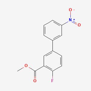 molecular formula C14H10FNO4 B573030 Methyl 2-fluoro-5-(3-nitrophenyl)benzoate CAS No. 1355248-04-2