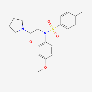 molecular formula C21H26N2O4S B5730309 N-(4-ethoxyphenyl)-4-methyl-N-[2-oxo-2-(1-pyrrolidinyl)ethyl]benzenesulfonamide 