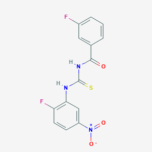 molecular formula C14H9F2N3O3S B5730327 3-fluoro-N-{[(2-fluoro-5-nitrophenyl)amino]carbonothioyl}benzamide 