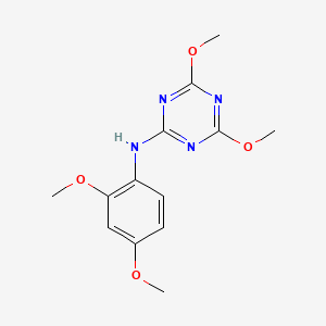 molecular formula C13H16N4O4 B5730384 N-(2,4-dimethoxyphenyl)-4,6-dimethoxy-1,3,5-triazin-2-amine 