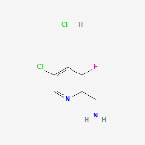 molecular formula C6H7Cl2FN2 B573040 (5-Chloro-3-fluoropyridin-2-yl)methanamine hydrochloride CAS No. 1257535-29-7