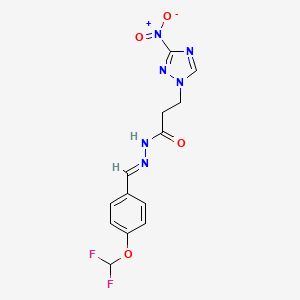 molecular formula C13H12F2N6O4 B5730416 N'-[4-(difluoromethoxy)benzylidene]-3-(3-nitro-1H-1,2,4-triazol-1-yl)propanohydrazide 