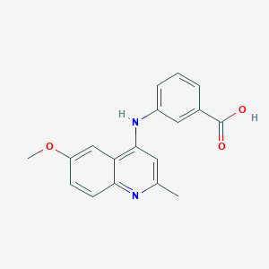 molecular formula C18H16N2O3 B5730433 3-[(6-methoxy-2-methyl-4-quinolinyl)amino]benzoic acid 