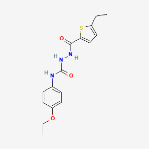 molecular formula C16H19N3O3S B5730485 N-(4-ethoxyphenyl)-2-[(5-ethyl-2-thienyl)carbonyl]hydrazinecarboxamide 