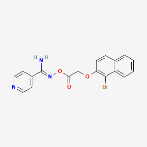 molecular formula C18H14BrN3O3 B5730490 N'-({2-[(1-bromo-2-naphthyl)oxy]acetyl}oxy)-4-pyridinecarboximidamide 