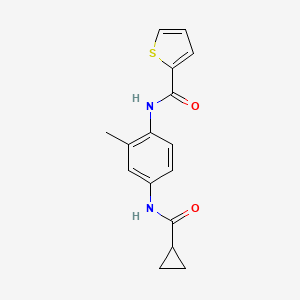 molecular formula C16H16N2O2S B5730493 N-{4-[(cyclopropylcarbonyl)amino]-2-methylphenyl}-2-thiophenecarboxamide 