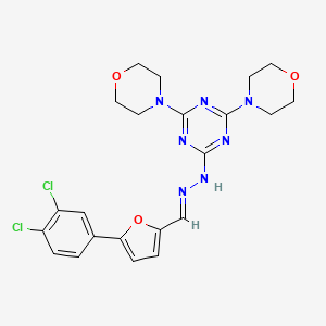 5-(3,4-dichlorophenyl)-2-furaldehyde (4,6-di-4-morpholinyl-1,3,5-triazin-2-yl)hydrazone