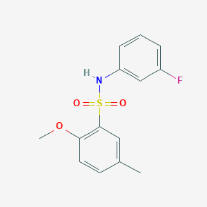 molecular formula C14H14FNO3S B5730507 N-(3-fluorophenyl)-2-methoxy-5-methylbenzenesulfonamide 