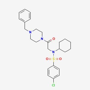 molecular formula C25H32ClN3O3S B5730529 N-[2-(4-benzyl-1-piperazinyl)-2-oxoethyl]-4-chloro-N-cyclohexylbenzenesulfonamide 