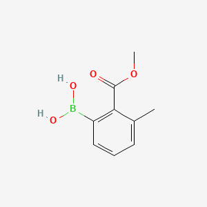 molecular formula C9H11BO4 B573053 2-Methoxycarbonyl-3-methylphenylboronic acid CAS No. 1256355-42-6