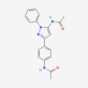 molecular formula C19H18N4O2 B5730537 N-{3-[4-(acetylamino)phenyl]-1-phenyl-1H-pyrazol-5-yl}acetamide 