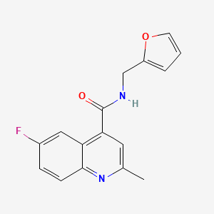 molecular formula C16H13FN2O2 B5730543 6-fluoro-N-(2-furylmethyl)-2-methyl-4-quinolinecarboxamide 