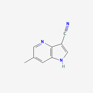 molecular formula C9H7N3 B573055 6-甲基-1H-吡咯并[3,2-b]吡啶-3-碳腈 CAS No. 1247940-17-5