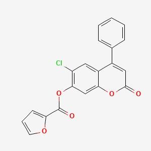 molecular formula C20H11ClO5 B5730589 6-chloro-2-oxo-4-phenyl-2H-chromen-7-yl 2-furoate 