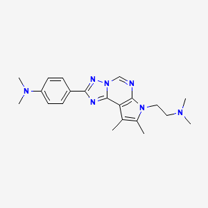 molecular formula C21H27N7 B5730606 (4-{7-[2-(dimethylamino)ethyl]-8,9-dimethyl-7H-pyrrolo[3,2-e][1,2,4]triazolo[1,5-c]pyrimidin-2-yl}phenyl)dimethylamine 