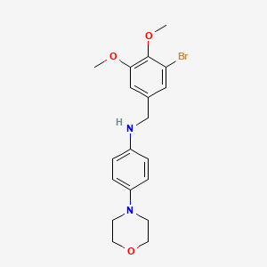 molecular formula C19H23BrN2O3 B5730627 (3-bromo-4,5-dimethoxybenzyl)[4-(4-morpholinyl)phenyl]amine 
