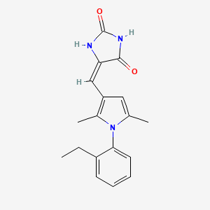 molecular formula C18H19N3O2 B5730638 5-{[1-(2-ethylphenyl)-2,5-dimethyl-1H-pyrrol-3-yl]methylene}-2,4-imidazolidinedione 