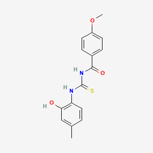 molecular formula C16H16N2O3S B5730645 N-{[(2-hydroxy-4-methylphenyl)amino]carbonothioyl}-4-methoxybenzamide 