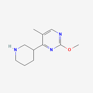 molecular formula C11H17N3O B573065 2-Methoxy-5-methyl-4-(piperidin-3-yl)pyrimidine CAS No. 1207174-94-4