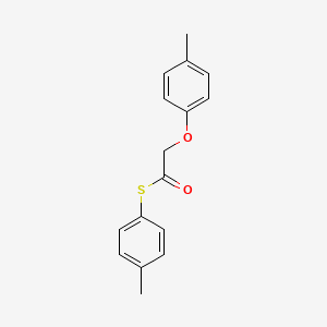 molecular formula C16H16O2S B5730651 S-(4-methylphenyl) (4-methylphenoxy)ethanethioate 