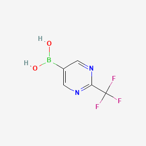 molecular formula C5H4BF3N2O2 B573066 (2-(Trifluoromethyl)pyrimidin-5-yl)boronic acid CAS No. 1308298-23-8
