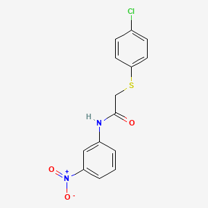molecular formula C14H11ClN2O3S B5730661 2-[(4-chlorophenyl)thio]-N-(3-nitrophenyl)acetamide 