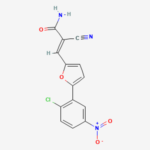 molecular formula C14H8ClN3O4 B5730680 3-[5-(2-chloro-5-nitrophenyl)-2-furyl]-2-cyanoacrylamide 