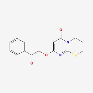 molecular formula C15H14N2O3S B5730752 8-(2-oxo-2-phenylethoxy)-3,4-dihydro-2H,6H-pyrimido[2,1-b][1,3]thiazin-6-one 