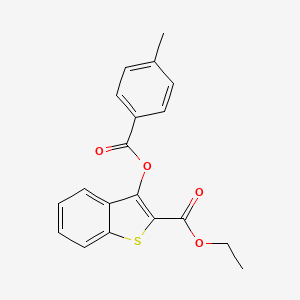 molecular formula C19H16O4S B5730758 ethyl 3-[(4-methylbenzoyl)oxy]-1-benzothiophene-2-carboxylate 