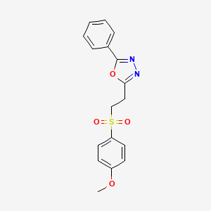 molecular formula C17H16N2O4S B5730764 2-{2-[(4-methoxyphenyl)sulfonyl]ethyl}-5-phenyl-1,3,4-oxadiazole 
