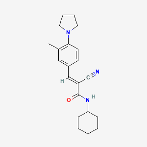 molecular formula C21H27N3O B5730787 2-cyano-N-cyclohexyl-3-[3-methyl-4-(1-pyrrolidinyl)phenyl]acrylamide 