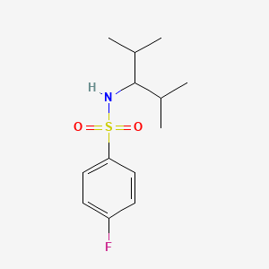 molecular formula C13H20FNO2S B5730788 4-fluoro-N-(1-isopropyl-2-methylpropyl)benzenesulfonamide 