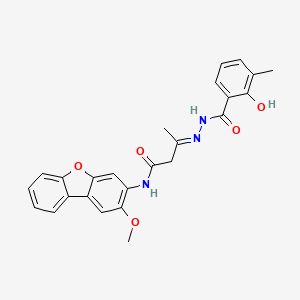 molecular formula C25H23N3O5 B5730831 3-[(2-hydroxy-3-methylbenzoyl)hydrazono]-N-(2-methoxydibenzo[b,d]furan-3-yl)butanamide 