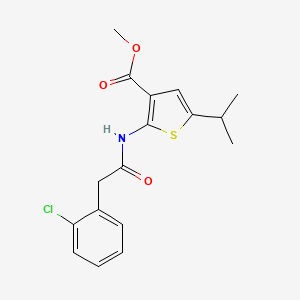 molecular formula C17H18ClNO3S B5730884 methyl 2-{[(2-chlorophenyl)acetyl]amino}-5-isopropyl-3-thiophenecarboxylate 