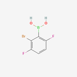 molecular formula C6H4BBrF2O2 B573090 (2-Brom-3,6-difluorphenyl)boronsäure CAS No. 1260757-41-2